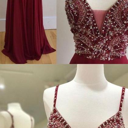 Burgundy Prom Dresses,wine Red Prom Dress,wine Red..