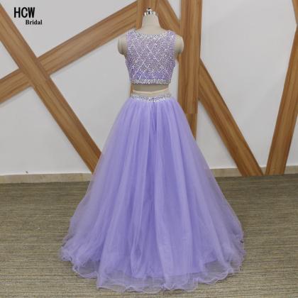 Lavender Long Prom Dresses Sparkly Beaded Top 2..