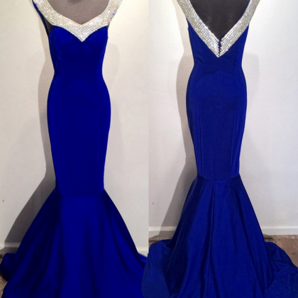 Mermaid Prom Gown,royal Blue Prom Dresses,royal..