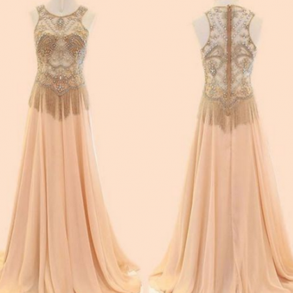 Elegant Jewel Prom Dress,zipper Back Evening..