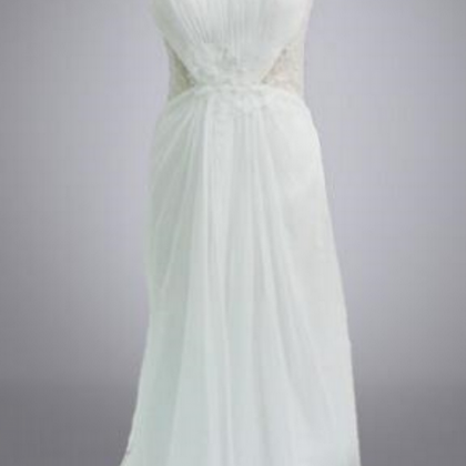Real Model Wedding Gown A Line Lace And Chiffon..