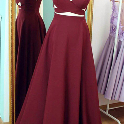 Burgundy Prom Dress,long Prom Dress,prom..