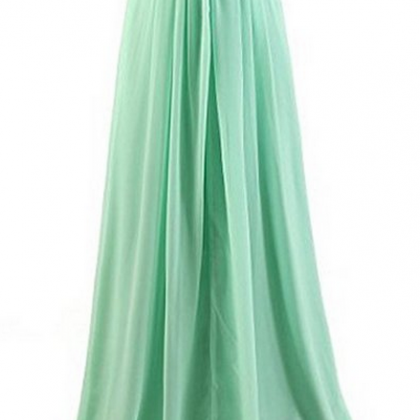 Long Simple Sweetheart Ruched Chiffon Prom..