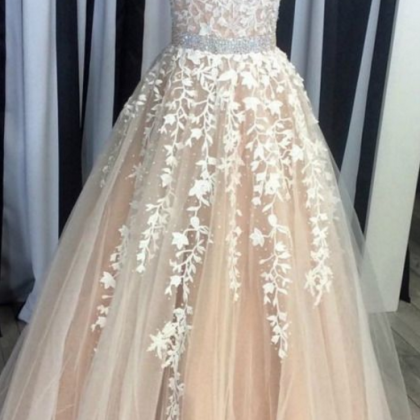 Strapless Prom Dress, Champagne Prom Dress