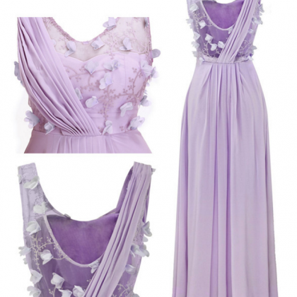 Long Chiffon Cross-Front Dress of Bridesmaids Lilac main image 0