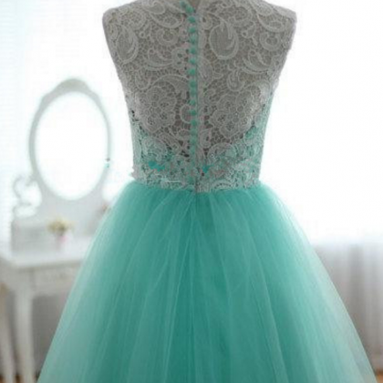 Long Tulle Lace Icy Blue Prom Dress on Luulla