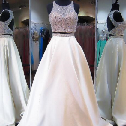 Pieces Prom Dress with Beaded Crop ..