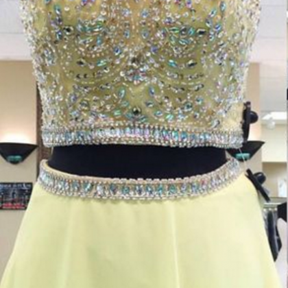 Beaded Two Pieces Prom Dress