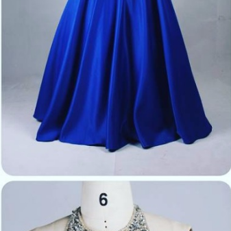 Halter Long Royal Blue Prom Dress With Open Back..