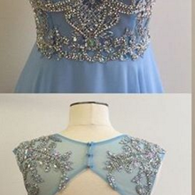 Illusion Neck Long Chiffon Dresses with Beaded Grape