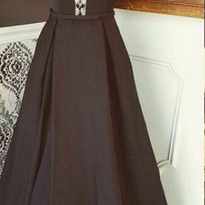 Prom Dress, Black Prom Dress, Beaded Prom Dress..
