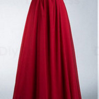 Dark Red Chiffon Formal Occasion Dress Bridesmaid..