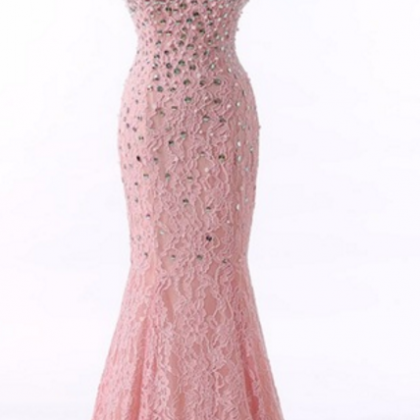 Fashion Lace Evening Dress, Sexy Boat Neck Party..