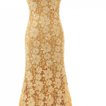 Luxury Beaded Caramel Mermaid Halter Evening Dress  LA71778A