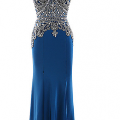 Silver V-neck Long Sleeves Luxurious Mermaid Evening Gowns JTE247