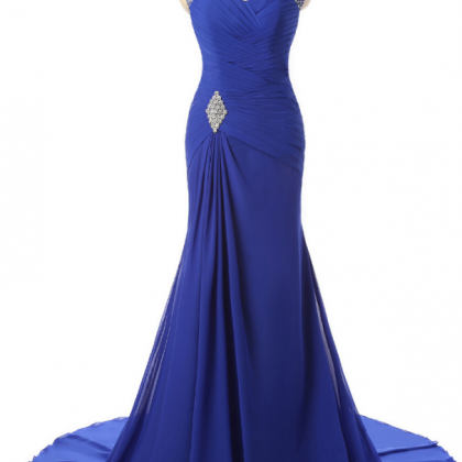 The Royal Blue And Red Black Mermaid Ball Gown..