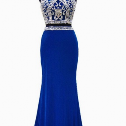The Prom Dress Is Gorgeous Mermaid High Neck Bead..