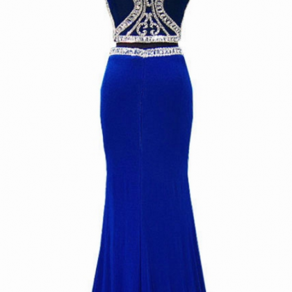 The Prom Dress Is Gorgeous Mermaid High Neck Bead..