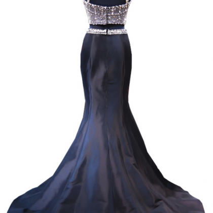 Prom Dress, Stunning Sleeveless Black Mermaid..