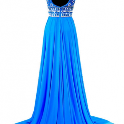 An Amazing Long Evening Gown With A High-necked,..