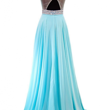 The Stunning Pale Blue Gown With A Beaded Crystal..