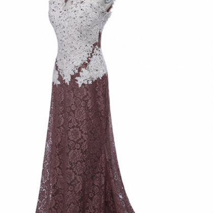 Sexy O - Shaped Neck Lace Mermaid Evening Gown,..