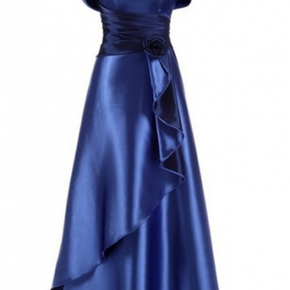 The Satin Gold Royal Blue Evening Gown Made A Nice..