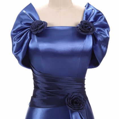 The Satin Gold Royal Blue Evening Gown Made A Nice..