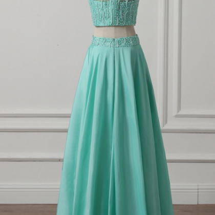 Two Pieces Of Mint Green Evening Gown And A Pearl..