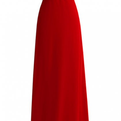 Sexy Deep V-neck Red Evening Dress, Dress Chiffon..