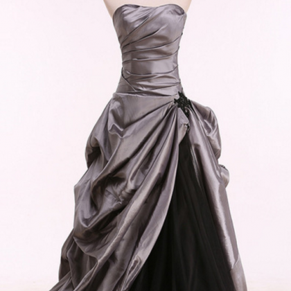 Vintage And Classic Evening Gowns, Grey And Black Elegant Evening Gowns ...