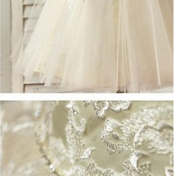 A-line Knee-length Flower Girl Dress - Lace /..