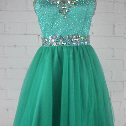Beaded Short Homecoming Dress With Sweetheart..