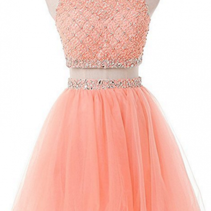 A Line ,beaded Tulle Homecoming Dress,short..