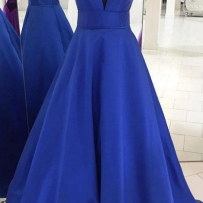 Royal Blue Prom Dress, Long Prom Dress Princess..