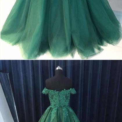 Charming,elegant Prom Dress,green Evening..