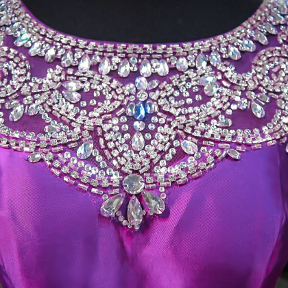 Purple Soft Mermaid Prom Dress -crystals On..