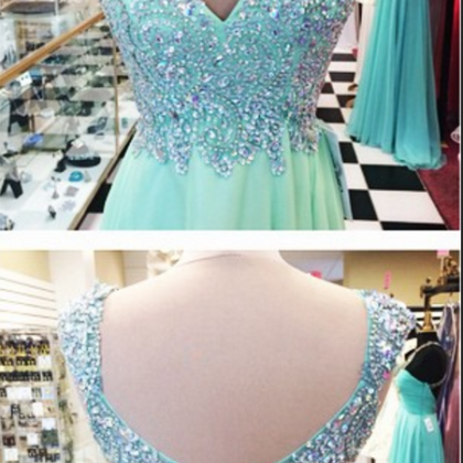 Charming Prom Dress, Beaded Crystal Prom Dresses,..