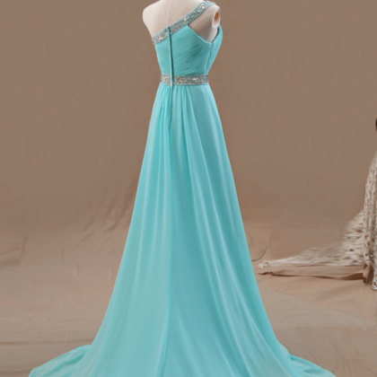 Pretty Simple One Shoulder Chiffon Prom Dresses, Bridesmaid Dresses ...