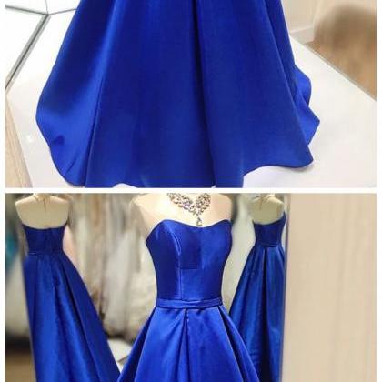 Royal Blue Prom Dresses,royal Blue Strapless..