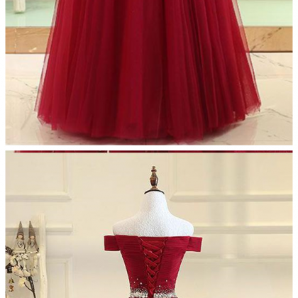 Off The Shoulder Tulle Long Prom Dress With..
