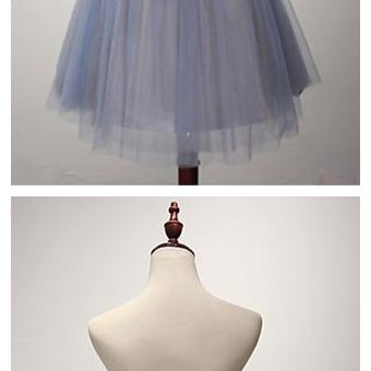 A-line Strapless Short Tulle Sash Homecoming..