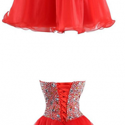 Mermaid Sweetheart Organza Bead Homecoming Dress..