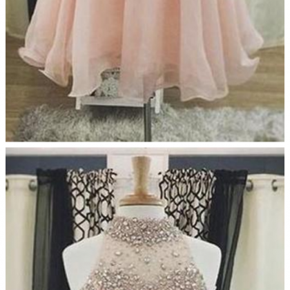 Sleeveless Beaded Homecoming Dresses,two Pieces..