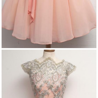 Cap Sleeves Lace Appliques Homecoming Dresses,a..