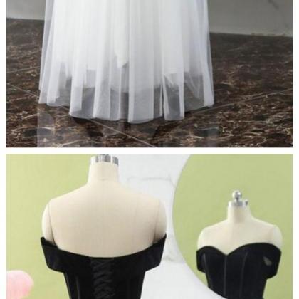 Black Prom Dress Long Length Velvet Fabric..