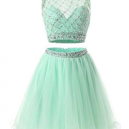 Two Pieces Homecoming Dresses,mint Homecoming..