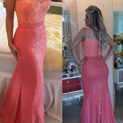 Custom Made Charming Pink Prom Dress, Sexy..