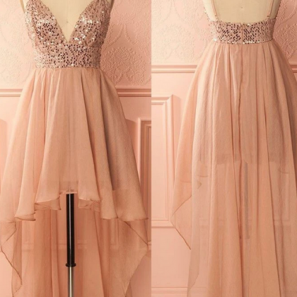 A-line/princess Prom Homecoming Dresses Short Pink..