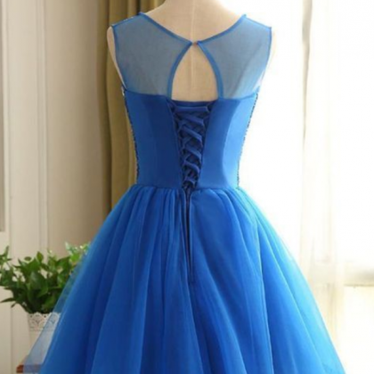 Custom Made Blue Homecoming Dress,short Prom..